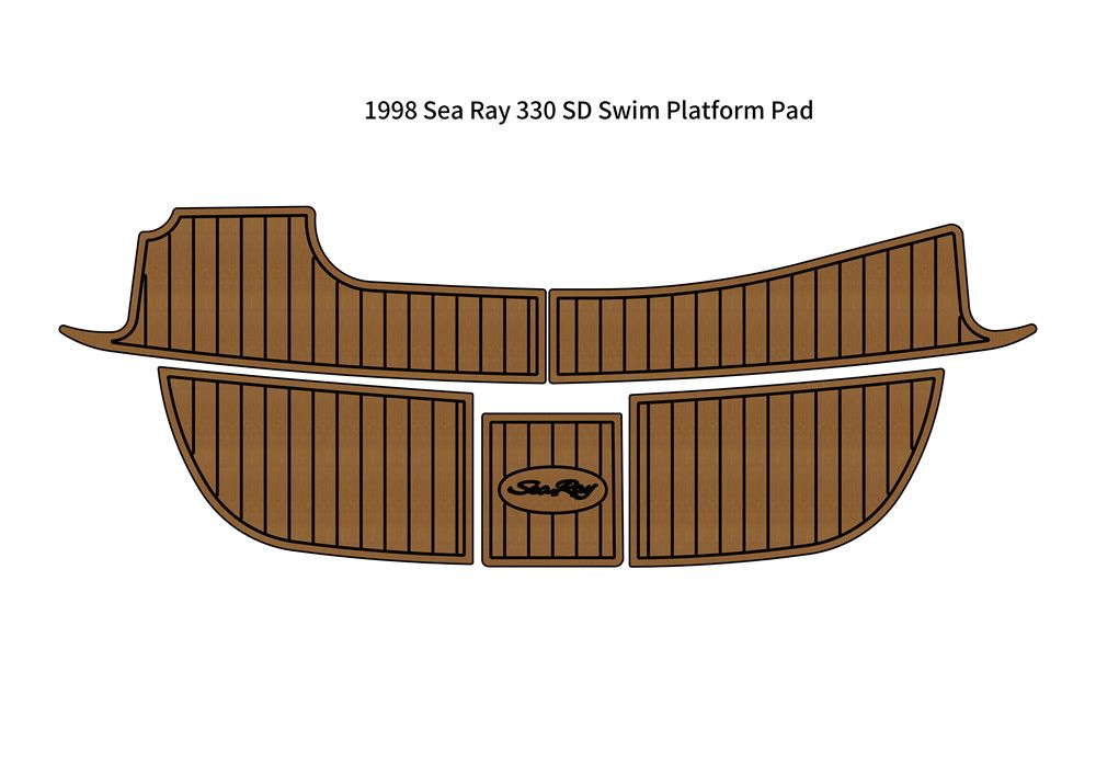 1998 Sea Ray 330 SD Swim Platform Pad Boat EVA Foam Faux Teak Deck Floor Mat SeaDek MarineMat Gatorstep Style Self Adhesive - Image 1