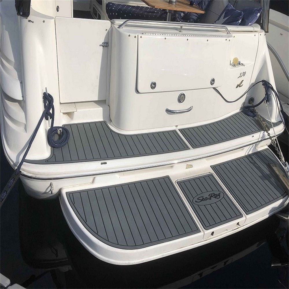 1998 Sea Ray 330 SD Swim Platform Pad Boat EVA Foam Faux Teak Deck Floor Mat SeaDek MarineMat Gatorstep Style Self Adhesive - Image 2