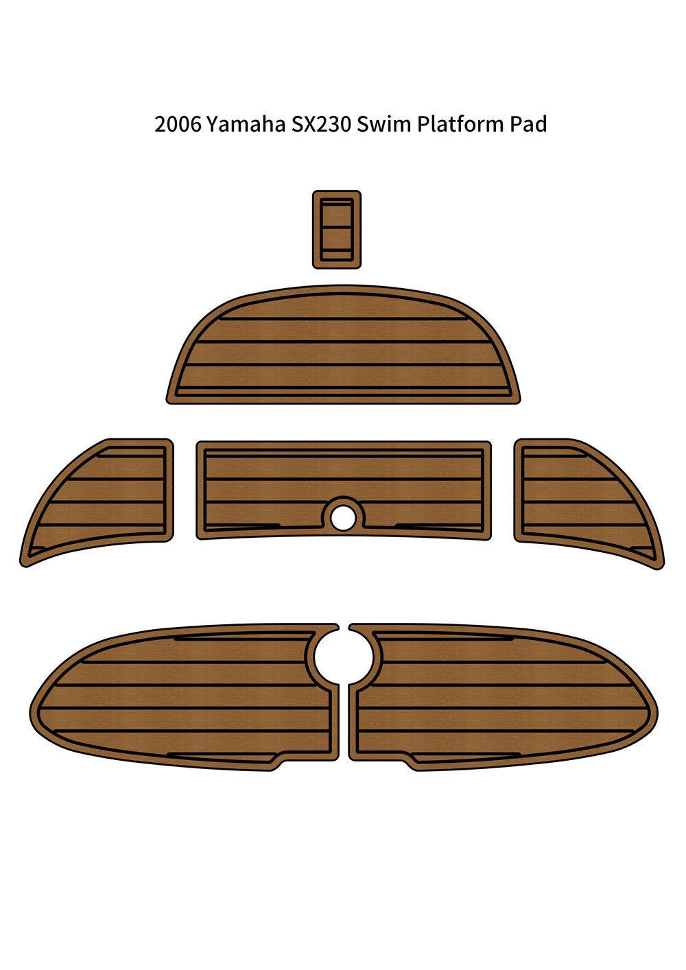 2006 & Earlier Yamaha SX230 Swim Platform Pad Boat EVA Foam Teak Deck Floor Mat SeaDek MarineMat Gatorstep Style Self Adhesive - Image 1