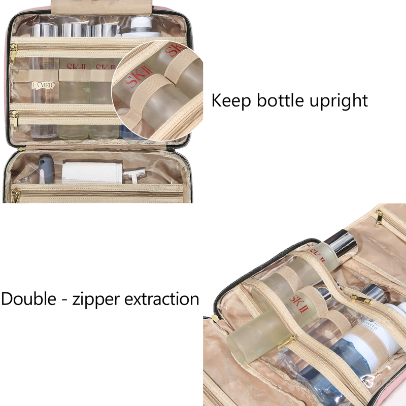 Ladies toiletry bag - Men's toiletry bag - Travel toiletry bag - Portable hanging storage box - Suitable for travel size shampoo, conditioner, skincare products and makeup accessories-DarkBlue - Image 5