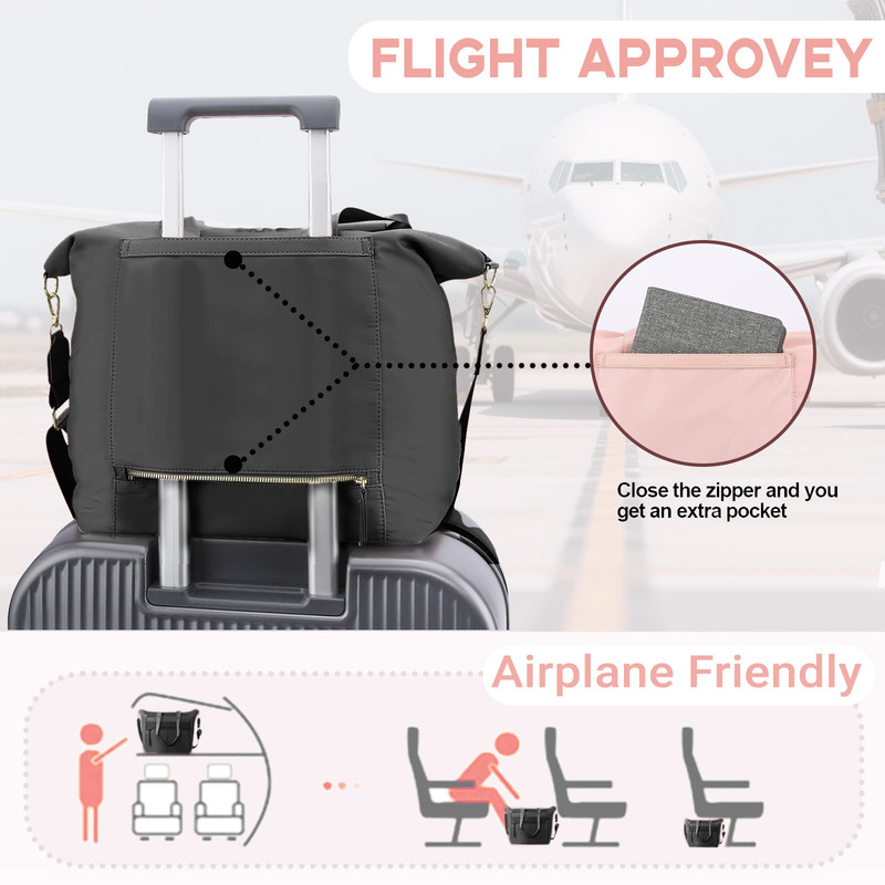 Travel Bag - Women's Travel Bag - Sports & Fitness Bag - Yoga Bag - Sports Bag - Carry-On Luggage - Waterproof & Durable - 40x21x34 cm - Dry/Wet Separation Luggage - Weekend Bag - black - Image 5