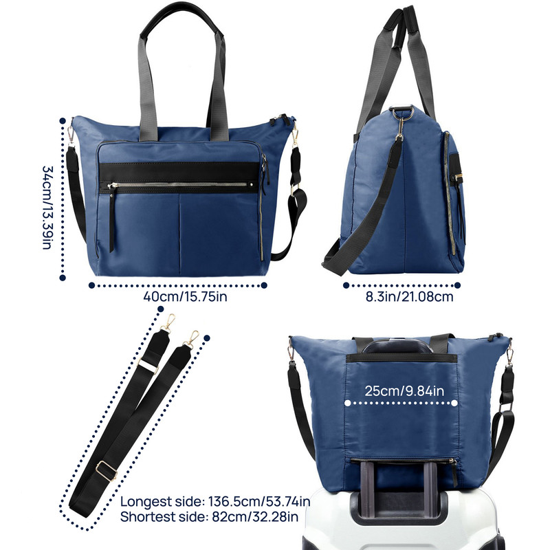 Travel Bag - Women's Travel Bag - Sports & Fitness Bag - Yoga Bag - Sports Bag - Carry-On Luggage - Waterproof & Durable - 40x21x34 cm - Dry/Wet Separation Luggage - Weekend Bag - Dark blue - Image 2