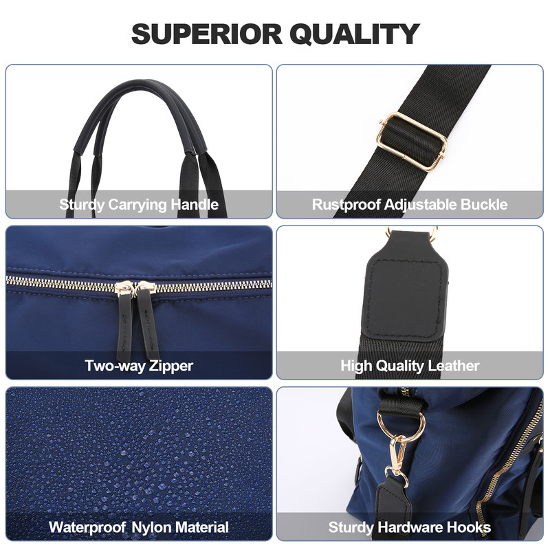 Travel Bag - Women's Travel Bag - Sports & Fitness Bag - Yoga Bag - Sports Bag - Carry-On Luggage - Waterproof & Durable - 40x21x34 cm - Dry/Wet Separation Luggage - Weekend Bag - Dark blue - Image 4