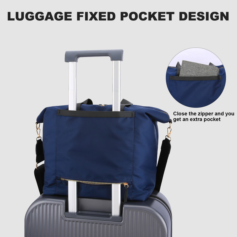 Travel Bag - Women's Travel Bag - Sports & Fitness Bag - Yoga Bag - Sports Bag - Carry-On Luggage - Waterproof & Durable - 40x21x34 cm - Dry/Wet Separation Luggage - Weekend Bag - Dark blue - Image 5