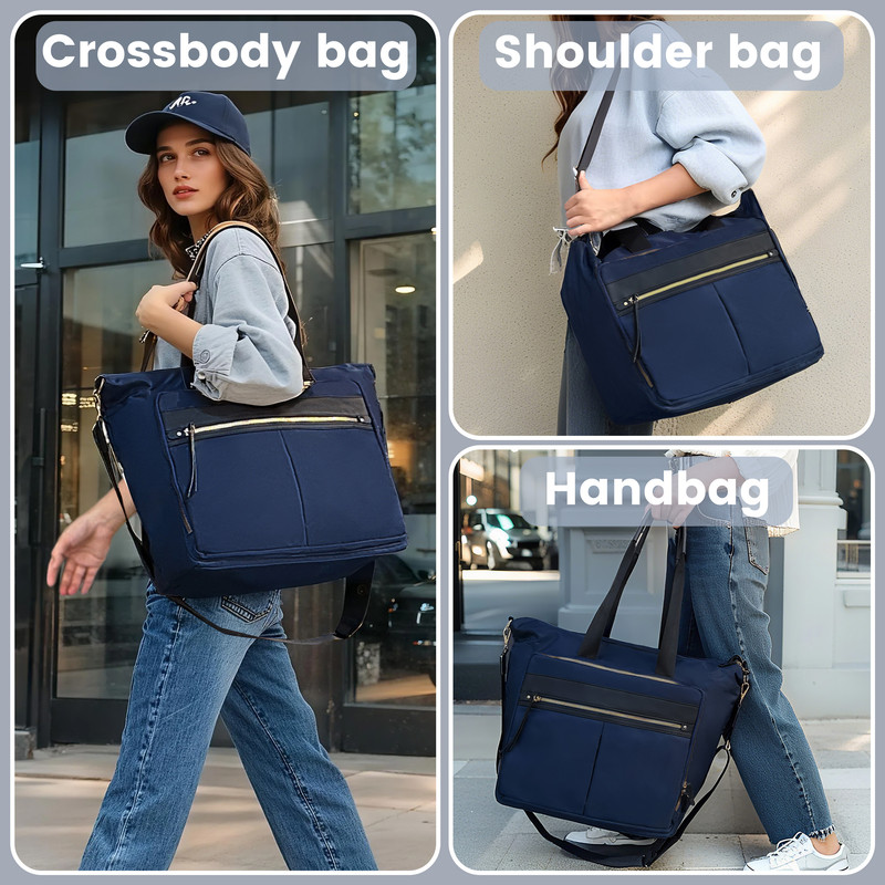 Travel Bag - Women's Travel Bag - Sports & Fitness Bag - Yoga Bag - Sports Bag - Carry-On Luggage - Waterproof & Durable - 40x21x34 cm - Dry/Wet Separation Luggage - Weekend Bag - Dark blue - Image 6