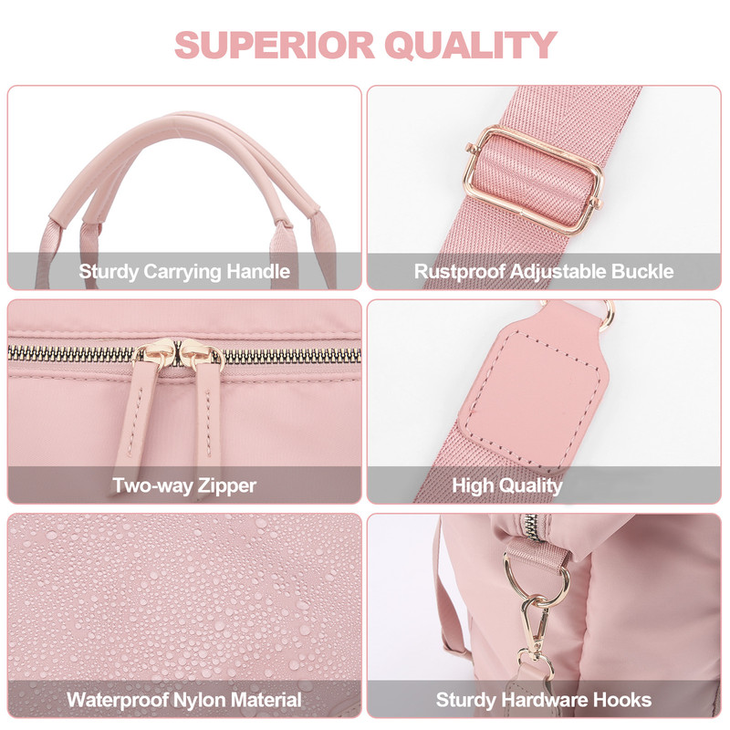 Travel Bag - Women's Travel Bag - Sports & Fitness Bag - Yoga Bag - Sports Bag - Carry-On Luggage - Waterproof & Durable - 40x21x34 cm - Dry/Wet Separation Luggage - Weekend Bag - Pink - Image 3