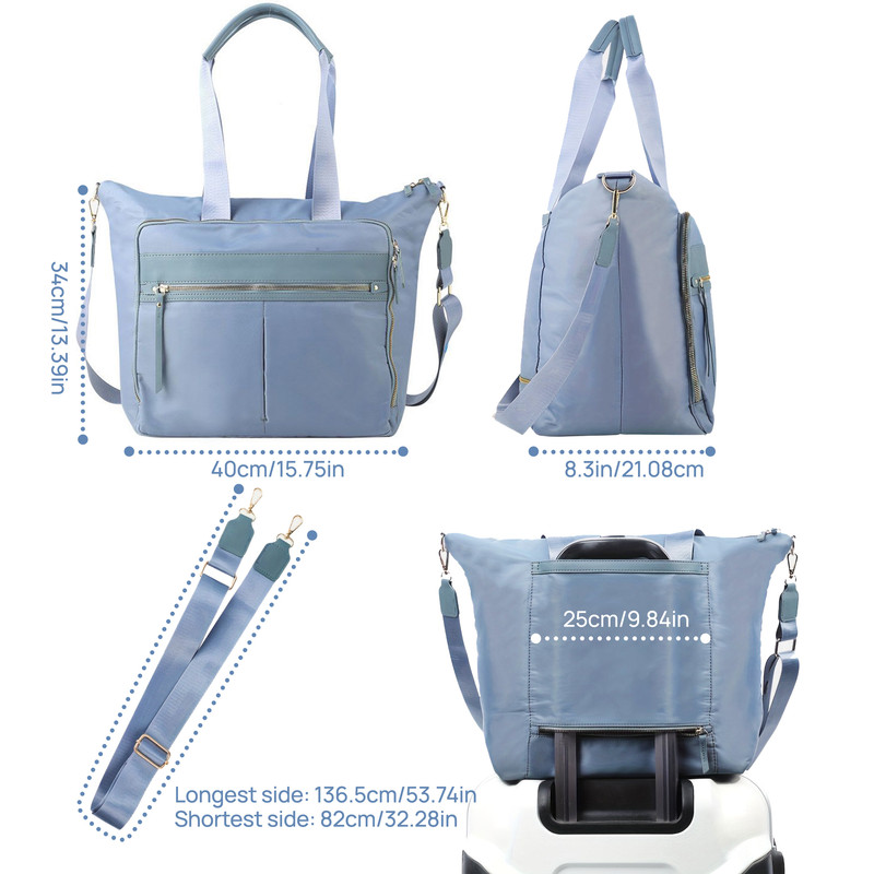 Travel Bag - Women's Travel Bag - Sports & Fitness Bag - Yoga Bag - Sports Bag - Carry-On Luggage - Waterproof & Durable - 40x21x34 cm - Dry/Wet Separation Luggage - Weekend Bag - sky blue - Image 2