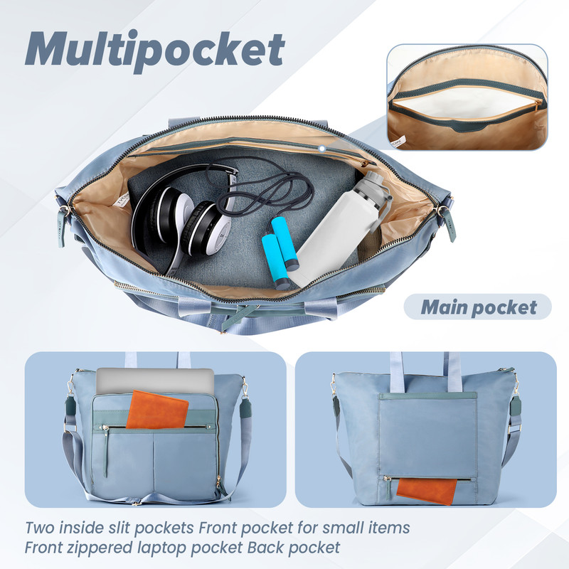 Travel Bag - Women's Travel Bag - Sports & Fitness Bag - Yoga Bag - Sports Bag - Carry-On Luggage - Waterproof & Durable - 40x21x34 cm - Dry/Wet Separation Luggage - Weekend Bag - sky blue - Image 3