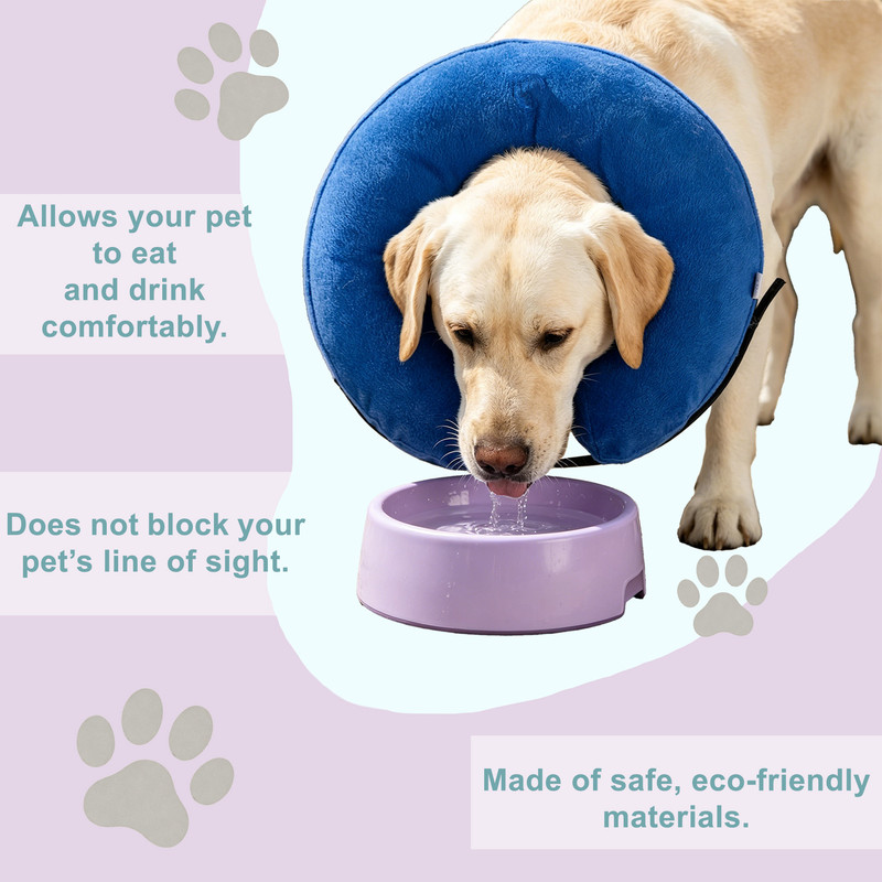 Inflatable Dog Cone Collar Alternative, Soft Dog Cone for Small Medium Large Dogs and Cats, Neck Recovery ECollar After Surgery,L - Image 2