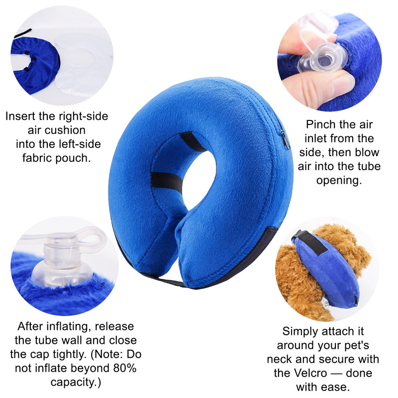 Inflatable Dog Cone Collar Alternative, Soft Dog Cone for Small Medium Large Dogs and Cats, Neck Recovery ECollar After Surgery,L - Image 4