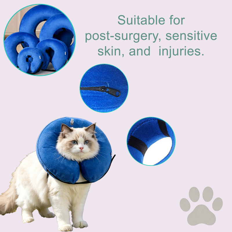 Inflatable Dog Cone Collar Alternative, Soft Dog Cone for Small Medium Large Dogs and Cats, Neck Recovery ECollar After Surgery,S - Image 3