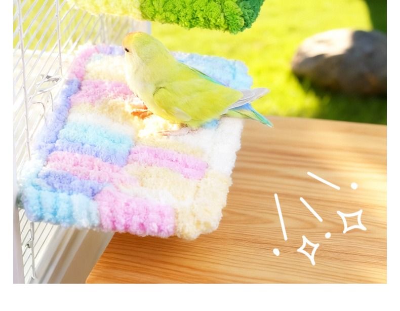 Thick Fleece Warm Heated Bird Perch Stand Winter Foot Warmer Toy for Parakeets Lovebirds GREEN - Image 3