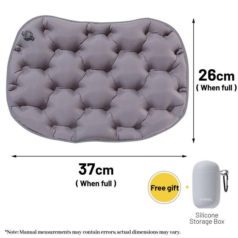 Portable Outdoor Inflatable Seat Cushion, Multi-Functional Inflatable Storage Box and Seat Cushion Combo, Portable Folding Seat Cushion for Camping and Travel, Portable Push-to-Inflate Cushion - Gray - Image 1