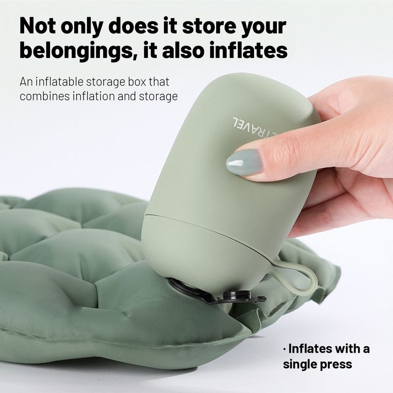 Portable Outdoor Inflatable Seat Cushion, Multi-Functional Inflatable Storage Box and Seat Cushion Combo, Portable Folding Seat Cushion for Camping and Travel, Portable Push-to-Inflate Cushion - Gray - Image 3