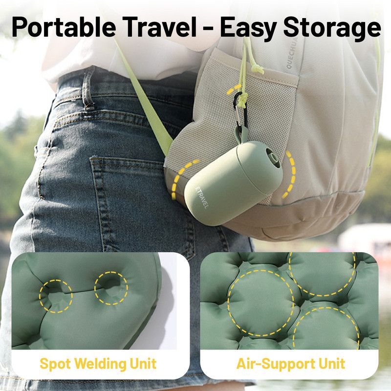 Portable Outdoor Inflatable Seat Cushion, Multi-Functional Inflatable Storage Box and Seat Cushion Combo, Portable Folding Seat Cushion for Camping and Travel, Portable Push-to-Inflate Cushion - Gray - Image 4