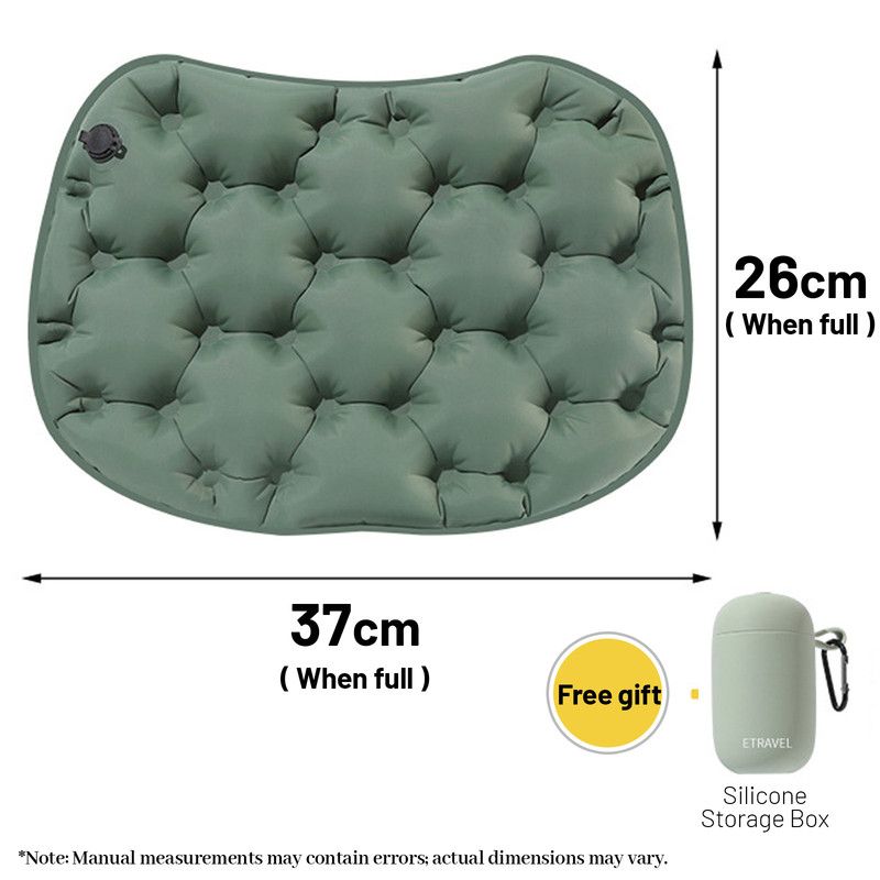 Portable Outdoor Inflatable Seat Cushion, Multi-Functional Inflatable Storage Box and Seat Cushion Combo, Portable Folding Seat Cushion for Camping and Travel, Portable Push-to-Inflate Cushion - Olive Green - Image 2