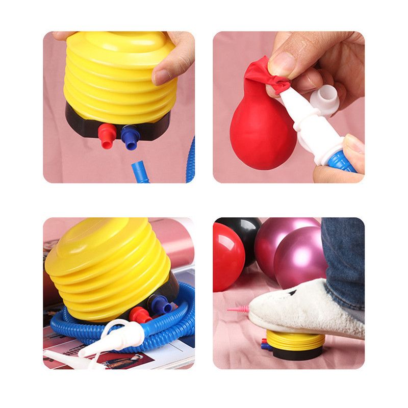 Portable foot-operated air pump, dual-port pump for both inflation and deflation, universal pump for balloons, swim rings, and inflatable toys, versatile air pump for parties and swimming gear, 95cm hose - Image 4
