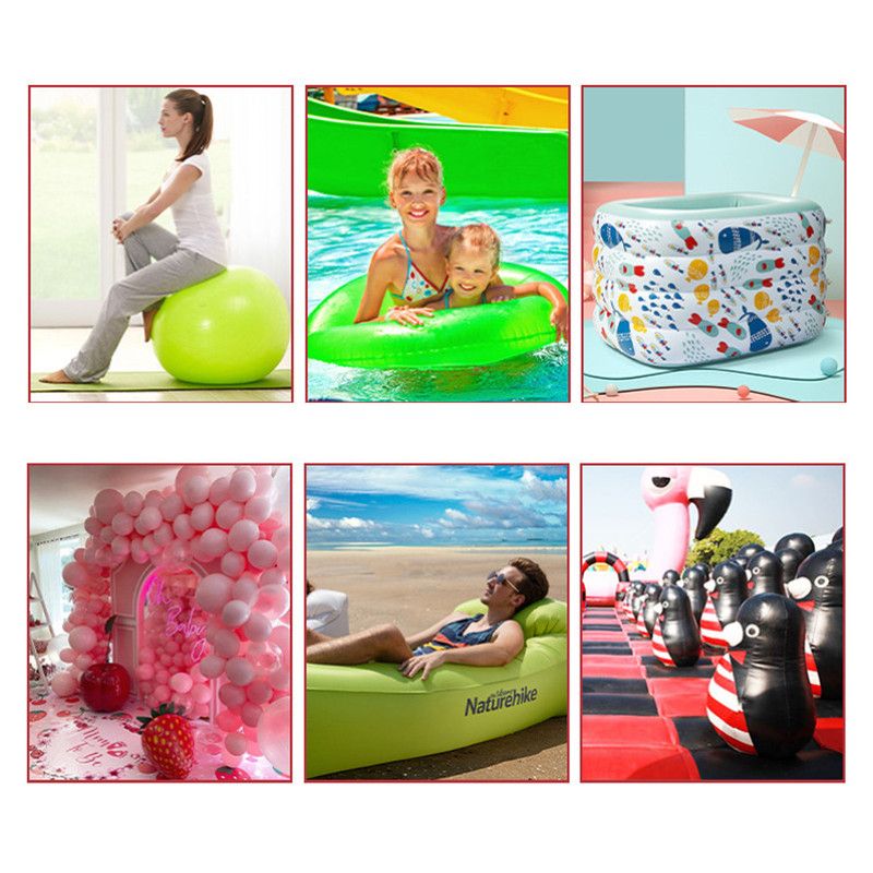 Portable foot-operated air pump, dual-port pump for both inflation and deflation, universal pump for balloons, swim rings, and inflatable toys, versatile air pump for parties and swimming gear, 95cm hose - Image 5