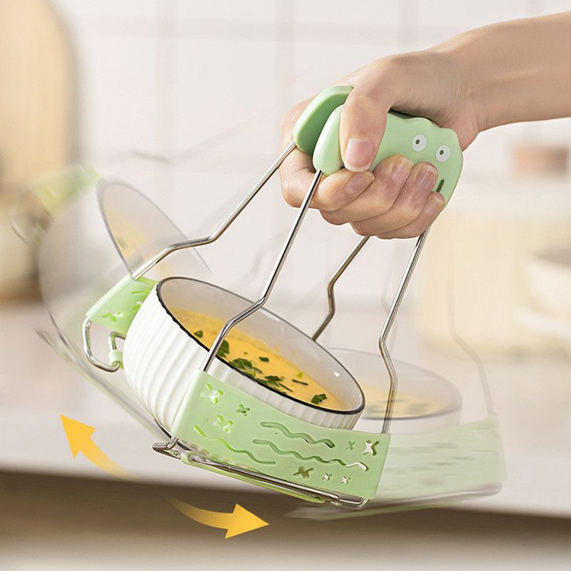 Adjustable-angle heat-resistant tongs, kitchen heat-resistant bowl tongs, silicone non-slip bowl tongs, stainless steel multi-purpose household tray lifter, multi-purpose kitchen tray lifter - Image 3