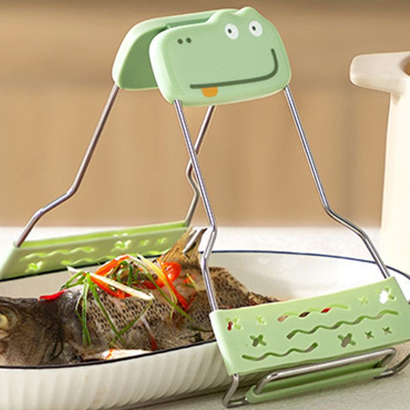 Adjustable-angle heat-resistant tongs, kitchen heat-resistant bowl tongs, silicone non-slip bowl tongs, stainless steel multi-purpose household tray lifter, multi-purpose kitchen tray lifter - Image 4