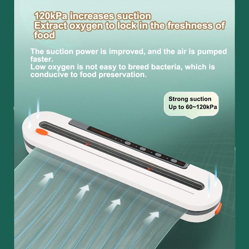 Home Vacuum Sealer, All-in-One Automatic Food Preservation Machine for Dry and Wet Items, 30cm Extended Sealing Vacuum Packer, One-Touch Vacuuming to Prevent Odor Transfer and Leaks, Compatible with External Vacuuming, Spot Vacuuming, Dry, and Wet Modes—W - Image 6