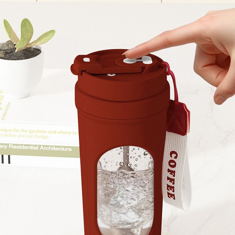 Electric Automatic Mixing Cup, One-Button Shaker Cup, Food-Grade Portable Coffee/Water Cup with Dual Spouts, Type-C Charging, Portable Leak-Proof Electric Mixing Cup with Carrying Strap—White - Image 5