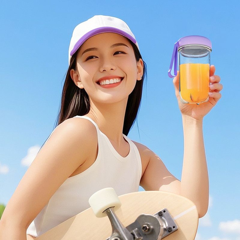 Portable Electric Juicer Cup, with Digital Display, for Home Use, High-Power 16-Blade Head, Large-Capacity Outdoor Portable Wireless Charging Juicer Cup, Food-Grade Material with Child Safety Lock Design - White - Image 7