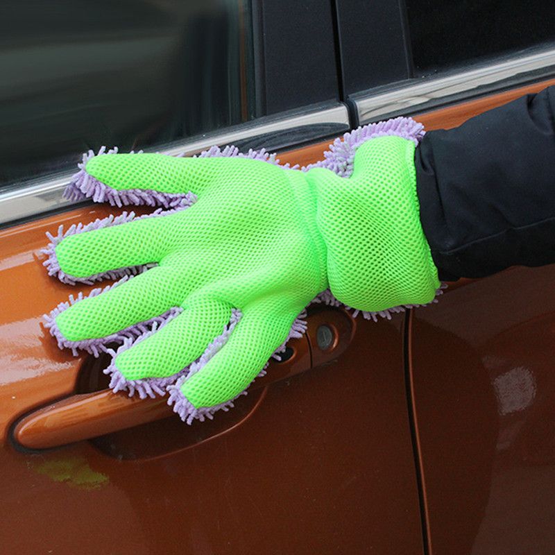Double-Sided Chenille Car Wash Gloves, Paint-Safe Coral Fleece Car Cleaning Gloves, Five-Finger Design, Absorbs Water and Removes Dirt Easily, Car Cleaning Tools, Home and Car Cleaning Tools - Gray - Image 7