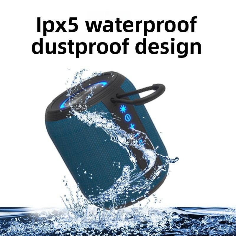 Outdoor Waterproof Portable Bluetooth Speaker, IPX5 Waterproof Subwoofer, 24-Hour Battery Life, RGB Lighting Wireless Speaker, Ideal for Camping and Home Use - Black - Image 4
