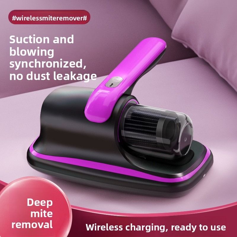 Home Wireless Dust Mite Remover, High-Powered Bed Vacuum, UV Sterilizing Fully Automatic Dust Mite Remover - Purple - Image 2