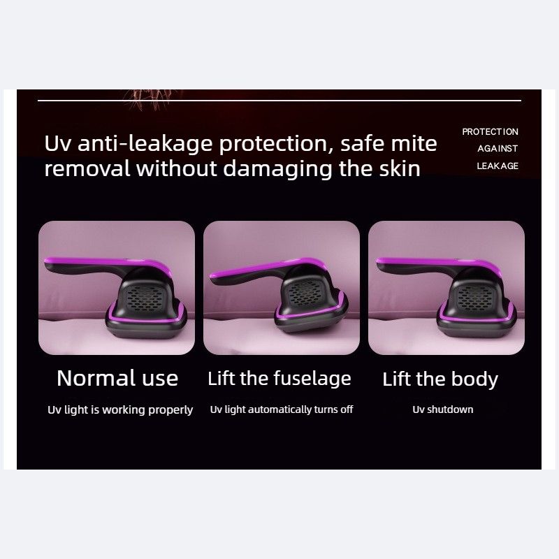 Home Wireless Dust Mite Remover, High-Powered Bed Vacuum, UV Sterilizing Fully Automatic Dust Mite Remover - Purple - Image 6
