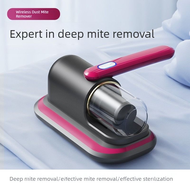 Home Handheld Dust Mite Vacuum Cleaner, High-Frequency Dual-Beating + UV Sterilization, Cordless Portable Dust Mite Remover for Mattresses and Sofas, Cordless Portable Dust Mite Remover for Mattresses and Sofas - Red - Image 1