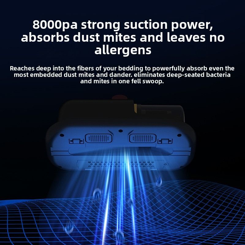 Home Handheld Dust Mite Vacuum Cleaner, High-Frequency Dual-Beating + UV Sterilization, Cordless Portable Dust Mite Remover for Mattresses and Sofas, Cordless Portable Dust Mite Remover for Mattresses and Sofas - Red - Image 8