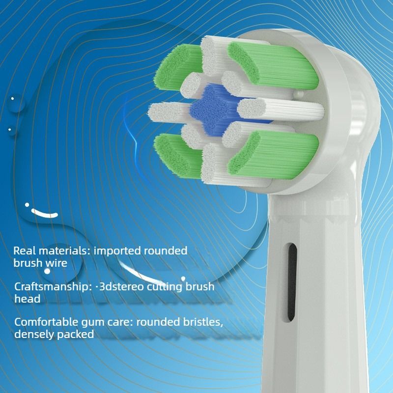 Replacement brush heads for rotary electric toothbrushes. Compatible with Oral-B's IO series (not genuine). High-density, rounded soft bristles. Pack of 4 (2 black, 2 white) - Image 5