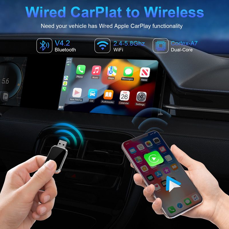 In-car wireless CarPlay adapter, plug-and-play - Image 3