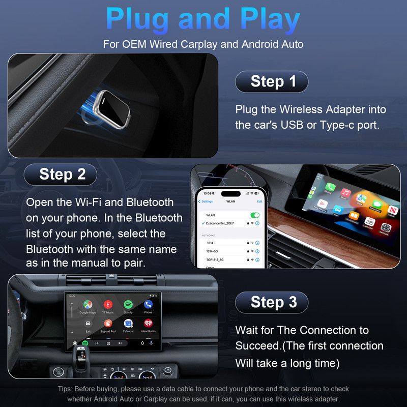 In-car wireless CarPlay adapter, plug-and-play - Image 6