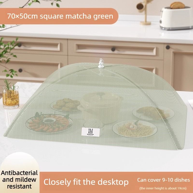 Foldable Mosquito-Proof Food Cover, Household Fly Screen, Fine-Mesh Breathable Dining Table Cover - Square - Image 1