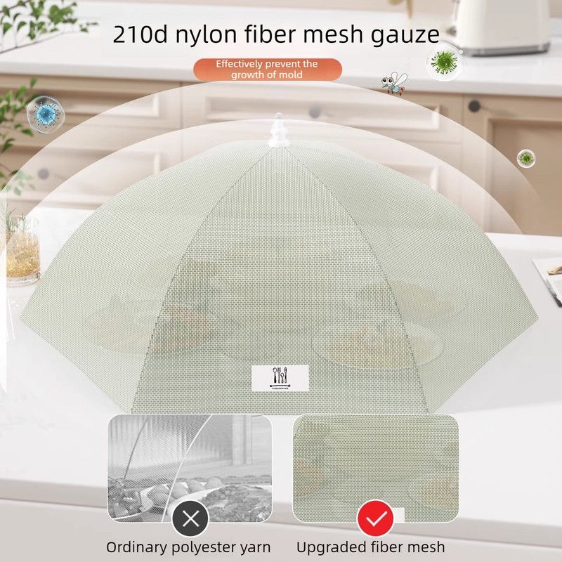 Foldable Mosquito-Proof Food Cover, Household Fly Screen, Fine-Mesh Breathable Dining Table Cover - Square - Image 3