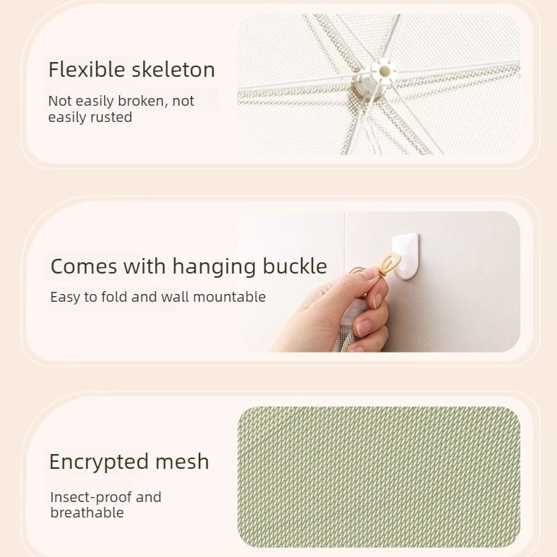 Foldable Mosquito-Proof Food Cover, Household Fly Screen, Fine-Mesh Breathable Dining Table Cover - Square - Image 5