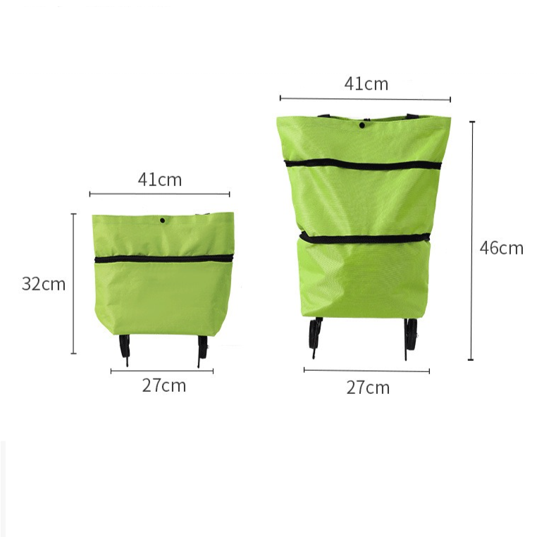 Foldable Shopping Trolley with Wheels, Portable Large-Capacity Oxford Cloth Shopping Cart, Home Delivery Cart - Orange - Image 8