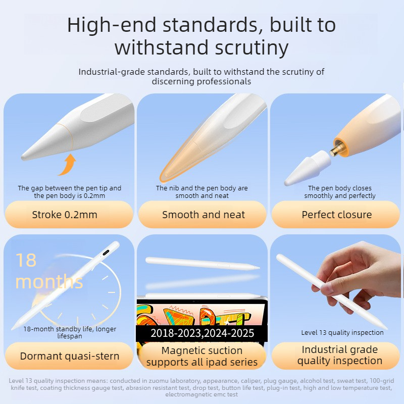 Magnetic iPad Capacitive Stylus, Compatible with Apple Tablets, Replaceable Tip Drawing Stylus - White - Image 2