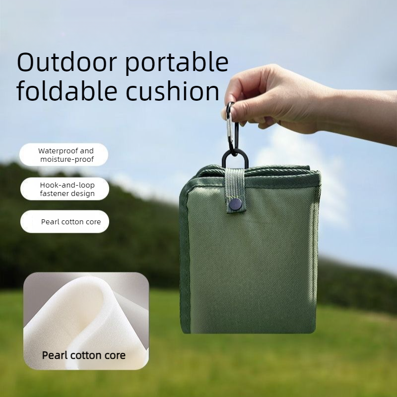 Portable Folding Outdoor Seat Cushion, Portable Insulated Seat Cushion for Camping, Picnics, and Hiking - Black - Image 7