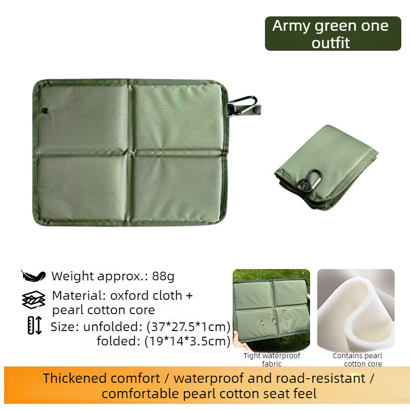 Portable Folding Outdoor Seat Cushion, Portable Insulated Seat Cushion for Camping, Picnics, and Hiking - Green - Image 1