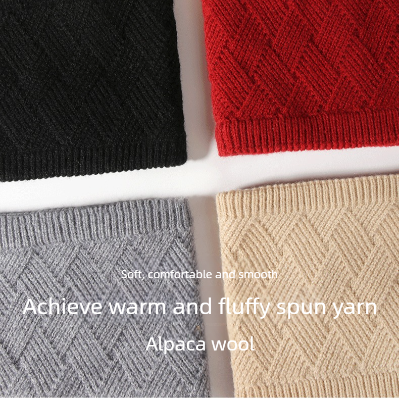 Women's Fashionable Winter 3-Piece Set: Knit Hat, Scarf, and Gloves.  A must-have for outdoor skiing and cycling - Red - Image 4