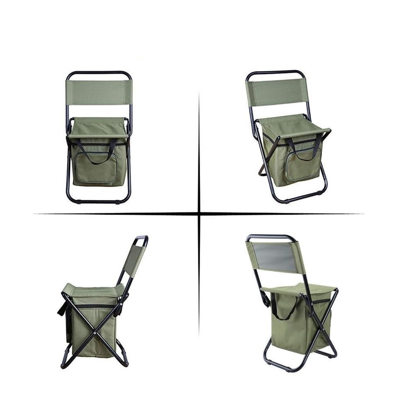 3-in-1 Outdoor Folding Chair with 10L Insulated Cooler, Durable Oxford Fabric, for Camping and Picnics - Blue - Image 8