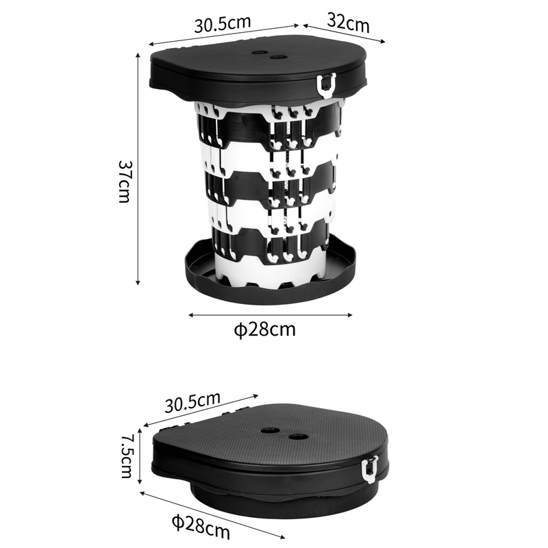 Outdoor Foldable Portable Toilet, Emergency Toilet Seat, Portable Camping Toilet Stool with Height Adjustment - Black - Image 7