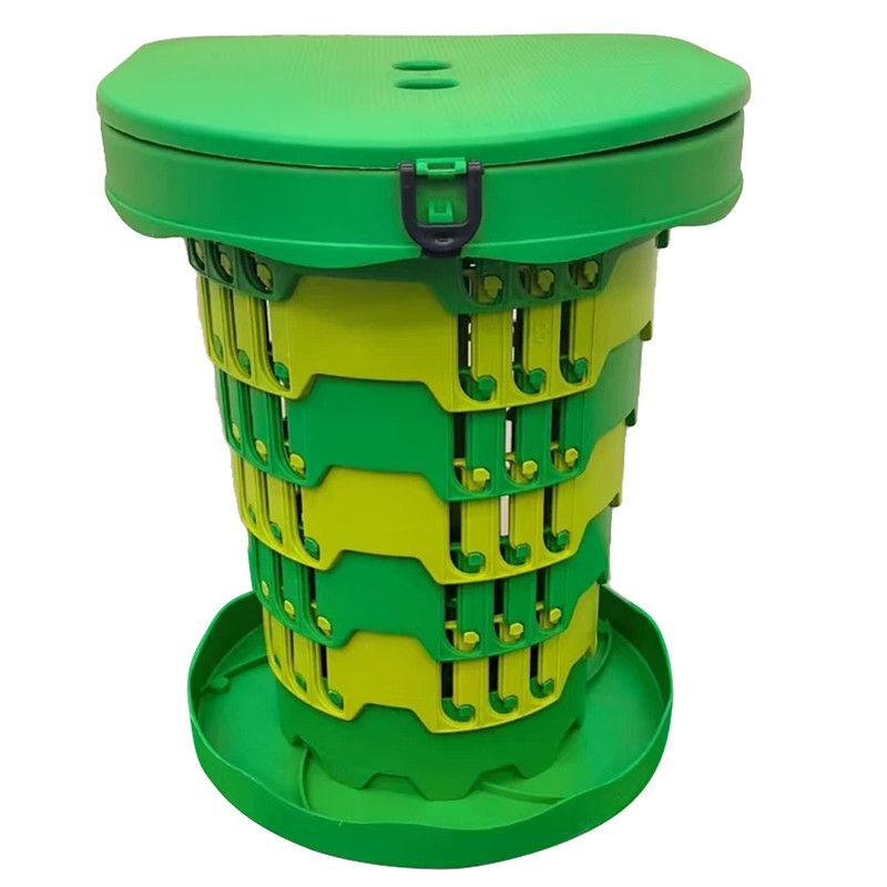 Outdoor Foldable Portable Toilet, Emergency Toilet Seat, Portable Camping Toilet Stool with Height Adjustment - Green - Image 1