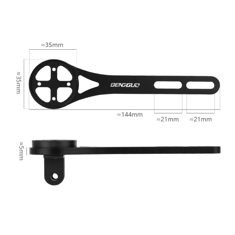 Lightweight Bike Computer Mount, One-Piece Extension Mount, Aluminum Alloy Cycling Mount - Black - Image 7