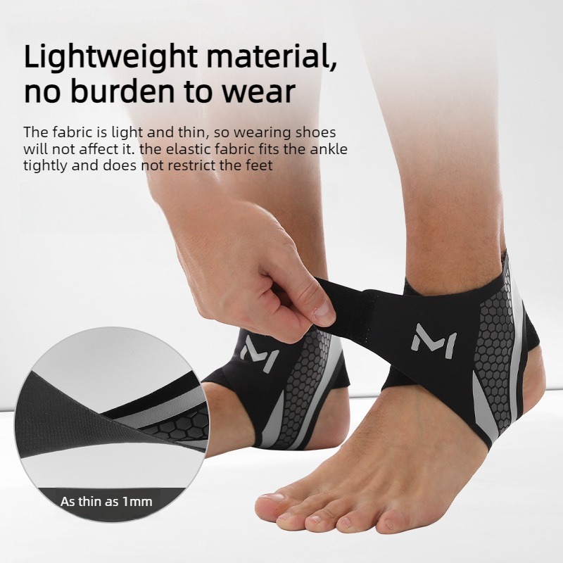 2-Pack Adjustable Compression Ankle Braces, Lightweight and Twist-Resistant - Gray - Image 3