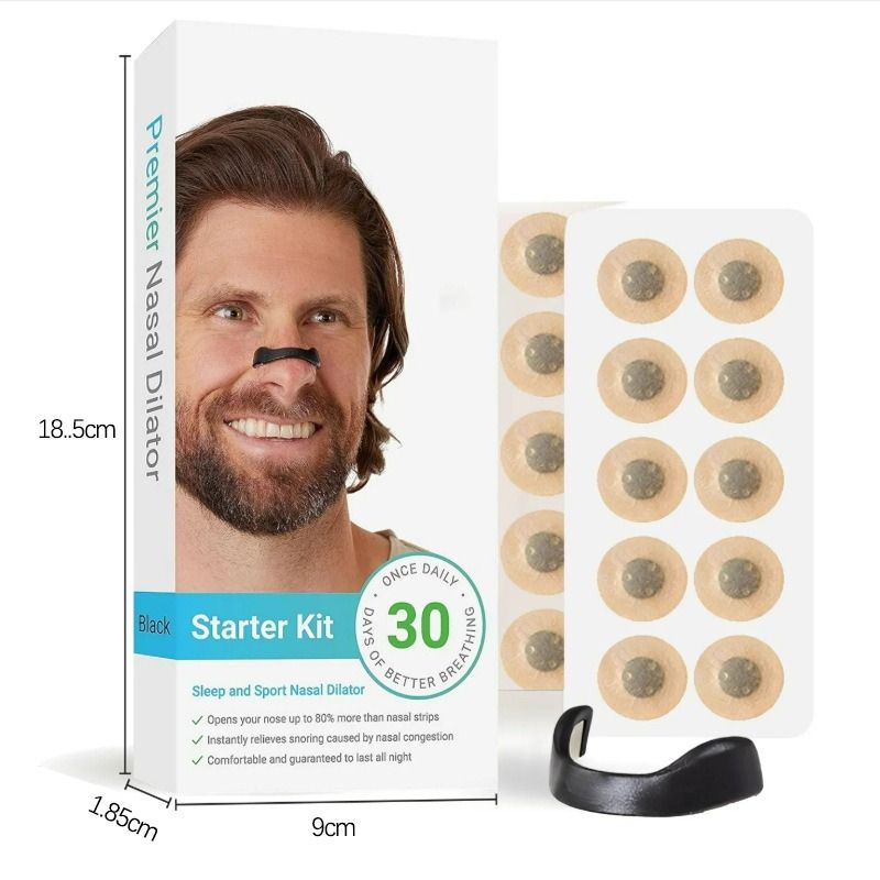 Square Magnetic Nose Clip Set: Anti-Snoring and Breathing-Enhancing Nose Patches—Breathing Aid for Sleep and Exercise—White - Image 5
